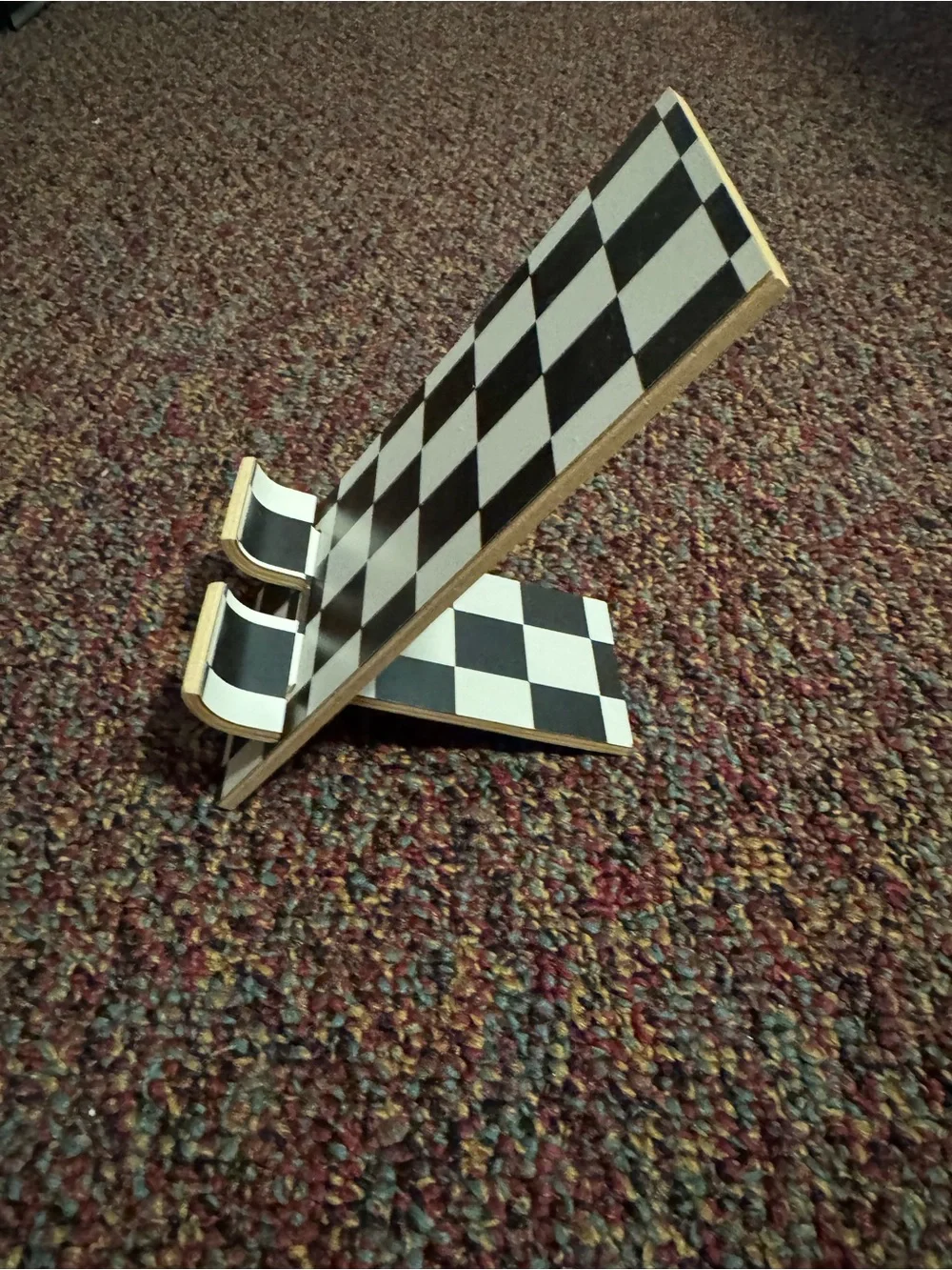 Checkerboard Wooden Phone Stand - Black & White ikea display new in package!